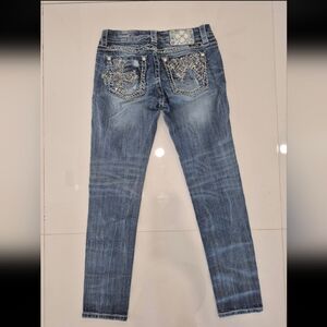 Signature Blue Embellished Skinny Jeans